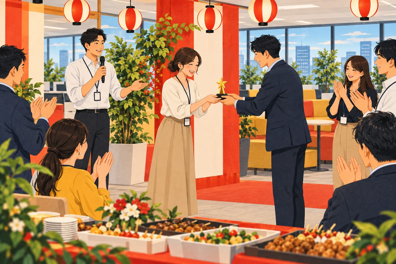 オフィスイベントのイメージイラスト（実際の開催写真ではありません）