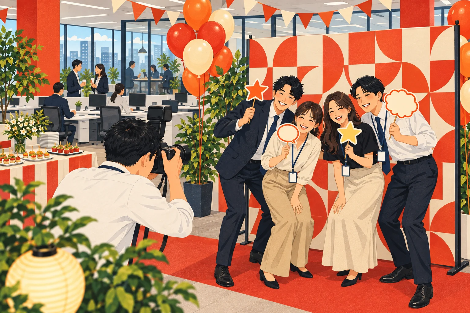 オフィスイベントのイメージイラスト(実際の開催写真ではありません)