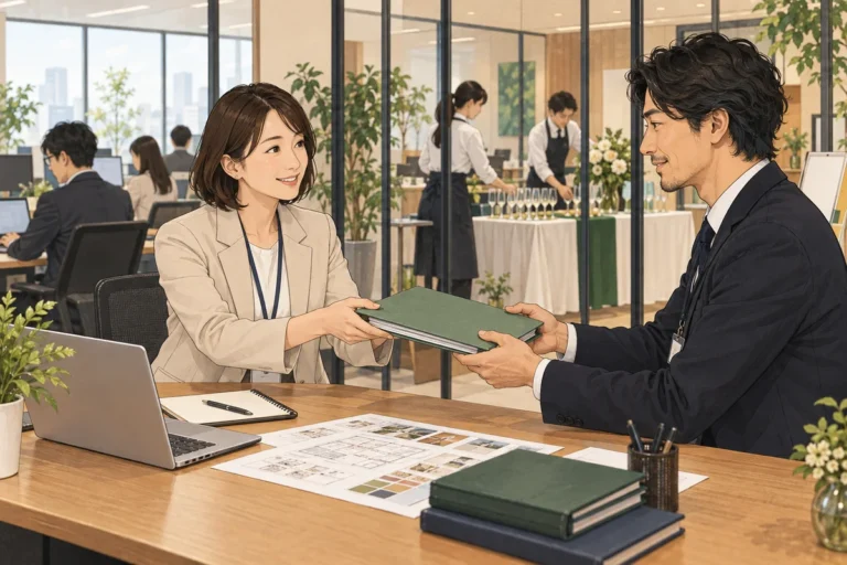 社内イベント幹事の仕事一覧を解説するイラスト（開催イメージ）